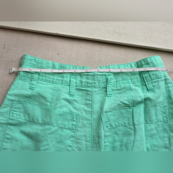 ❤Vintage 1980s Esprit Mint Green High Waisted Linen Cotton Blend Shorts Size 7/8 - Picture 5 of 5